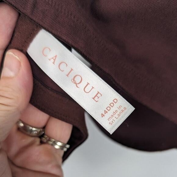 Cacique Boost Plunge Padded Underwire Bra Brown Red Color 44DDD - Picture 3 of 10